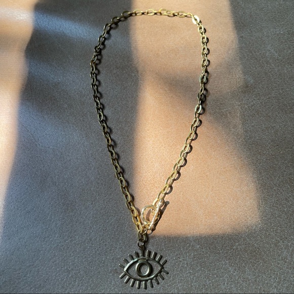🧿 Evil eye toggle clasp necklace - Picture 3 of 6